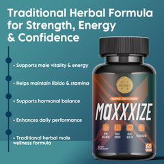 MAXXXIZE | Daily Testosterone & Energy Support Capsules
